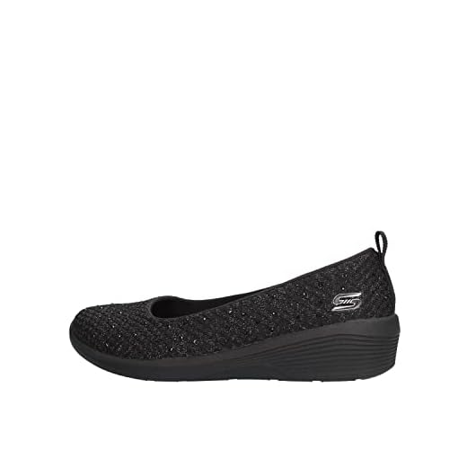 Toes Home Füßlinge Ballerina Socken Damen 8 Paar, Unsichtbare Sneaker Socken Damen Füsslinge mit Rutschfest Silikon No Show Atmungsaktiv Halbsocken Schwarz 39-42 3 Skechers Damen Arya Sweet Glitz Slip On Sneaker, Black Metallic Knit Black Gunmetal Trim, 41 EU