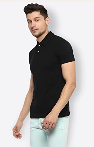 Image of Celio Black Solid Polo T-Shirt