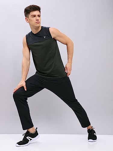 TECHNOSPORT Men's Black Relaxed Fit Track Pants - Image 6