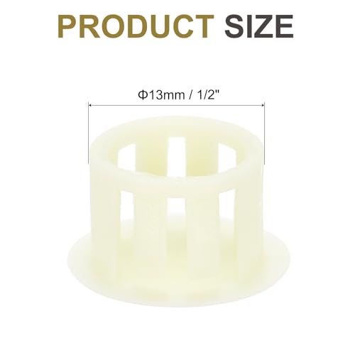 Image of MECCANIXITY 64PCS 13mm(1 /2 inch) Cream White Plastic Hole Plugs, Flush Type Panel Hole Plugs Insert End Caps for Locking Hole Tubes Furniture Cabinet