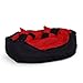 lionto Letto per cani cuscino per cani tessuto Oxford 4-in-1 design (S) 65x50 cm rosso/nero