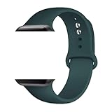 NMASDUYPU Cinturino in silicone for cinturino 46mm 44mm 45mm 40mm 41mm 38/42mm 46 mm braccialetto Correa 10 9 8 7 6 5 4 SE(49 Ink green,S10-42MM 38-41 S)