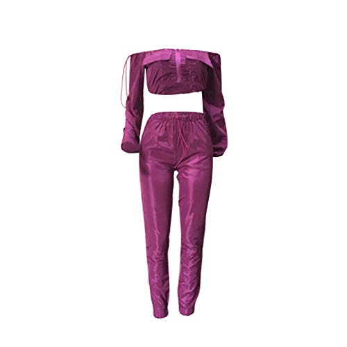 Sexy Two Piece Outfits for Women - Long Sleeve Crop Tops High Waisted Pants Jumpsuit Sexy Club Outfits Khaki - Thumbnail 6