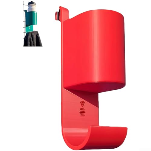 Soporte para botella de agua y toalla de pádel impreso en 3D, para estante deportivo para jugadores, organizador compacto de almacenamiento colgante, negro (rojo)