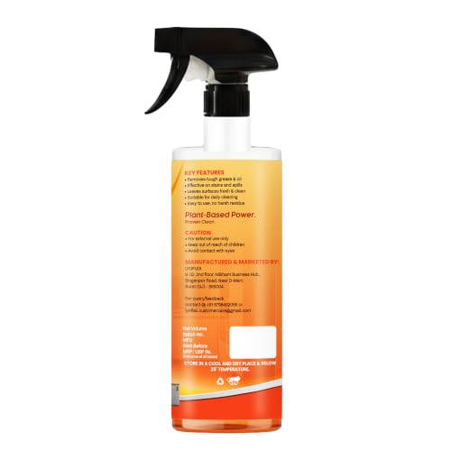 Image of Multipurpose Foam Based Kitchen Cleaner Liquid Spray (500ml X Pack of 2) for Oil and Grease Stain Remover | Chimney, Kitchen Cleaning Spray | Suitable for All Surfaces | 1L