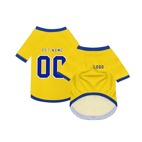 Personalisiert Haustiere Fußball Trikot mit Name/Nummer/Logo Benutzerdefinierte Sommer T-Shirts für Katzen Hund Klein mittelgroße bis große