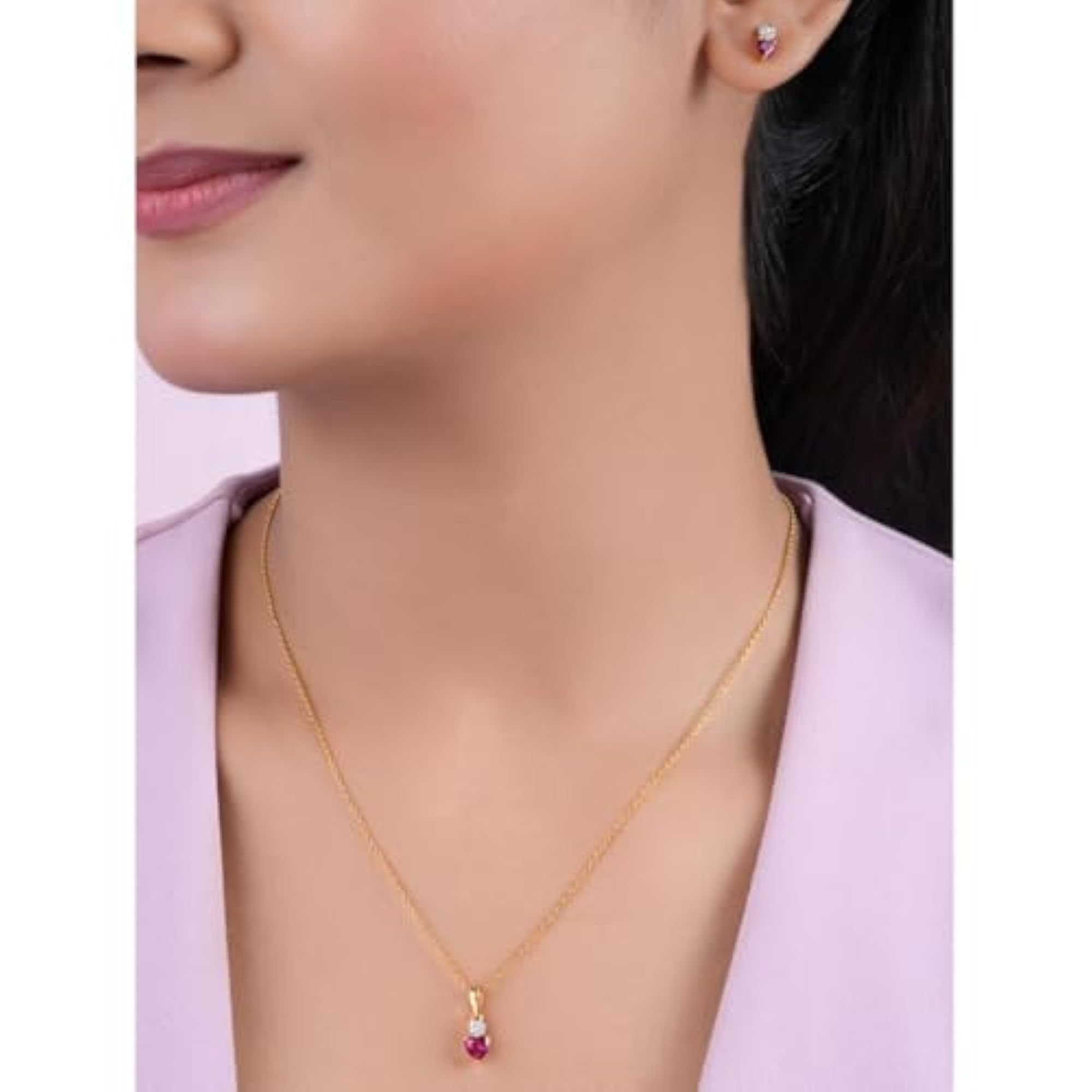 Women's 925 Sterling Silver Radiant Heart Gold Plated Jewellery Set
