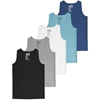 ALPIDEX Pack de 5 Camisetas Interiores Niño 100% Algodón