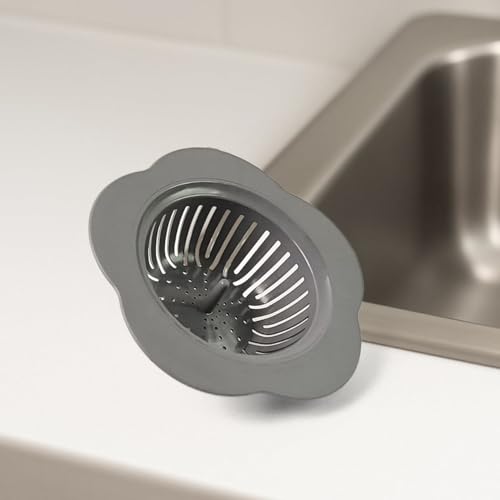 Image of Sink Strainer Plastic Sink Strainer Kitchen Easy Clean Sink Drain Filter Basket & Stainless Steel Sink (Plastic)