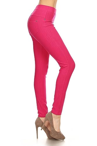 Image of Leggings Depot Women's Cotton Blend Stretch Pull-on Jeggings Casual Pants with Pockets (Available in Plus Size)