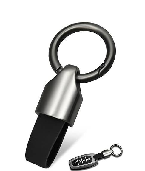 MOMENT Leather Car Key Chain Clip Key Fob Holder with Zinc Alloy Buckle Multifunctional Keychain Ring Holder for Men and Women