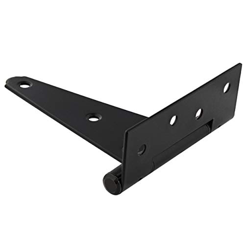 Rural365 Triangle Door Hinge 2Pk - Extra Heavy 6 Inch T-Strap Farmhouse Style Door Hinges Matte Black Barn Door Hinges #TOP5