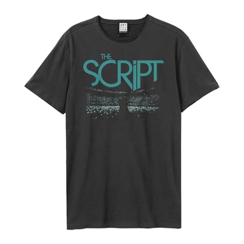 Image of Amplified Live The Script Charcoal T-Shirt with Crew Neck, Short Sleeve - Size M