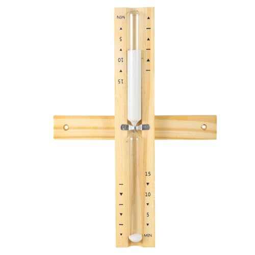 Clessidra, sauna analogica, 15 minuti in legno di sabbia, accessorio per sauna, a parete, resistente al calore, Clessidra Sauna Timing Accessori Timer, Timer Girevole, Con Sabbia Naturale Bianca