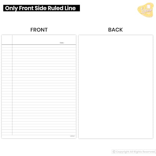 Image of Lakeer A4 Single Side Ruled Paper - 100 GSM Thick Paper, Pack of 100 Sheets | Ideal for Projects, Assignments, Practicals, and Homework (White)