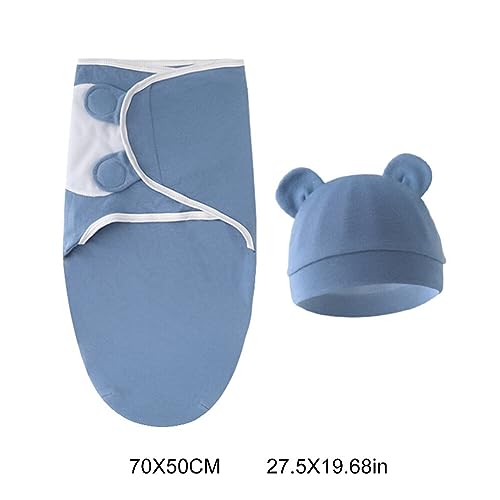 3 Sets Swaddle Sleep Sack With Hat Set, Soft Swaddling Blankets for Baby 0-3 Months