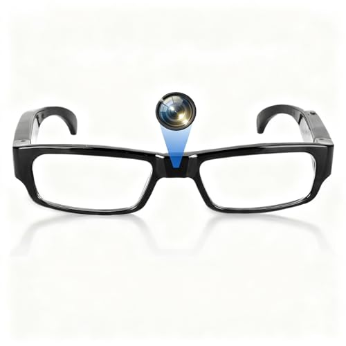 Óculos de gravação inteligente com vídeo HD e foto | Óculos leves com câmera integrada para viagens, palestras, esportes ao ar livre, óculos de câmera de gravação 30fps 1080p HD, unissex (32 GB)