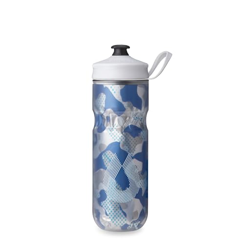 Image of HydraPak | Polar Bottle - Polar Sport Insulated Water Bottle - BPA-Free, Sport & Bike Squeeze Bottle with Handle (Contender Blue, 600ml / 20oz)
