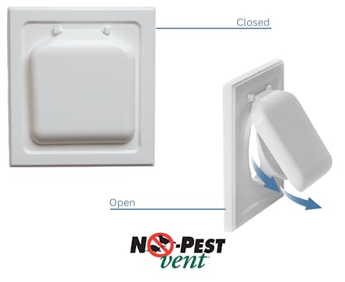 Image of NO-PEST VENT Dual Door Dryer Vent Cover 4 Inch Outdoor, Made in USA, Highest UV-Resistant Plastic, No Lint-Collecting Screen (Brown, 6 inch Plastic Vent No Collar)