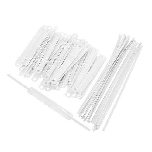 QUMIIRITY 50個対応プラスチック書類綴じ具 ホワイト ファイルクリップ 書類ファスナー オフィス用簡単装着ルーズリーフバインダー