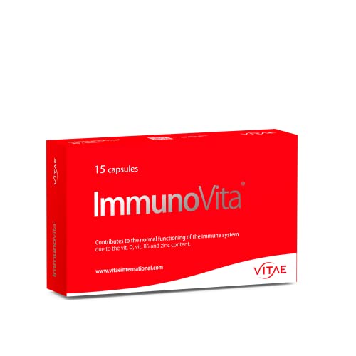 Vitae – ImmunoVita 15 Cápsulas | Betaglucanos de Levadura, Vitamina D3, Vitamina B6 y Zinc | Activación de Defensas | Refuerzo del Sistema Inmunitario | Apto para Veganos