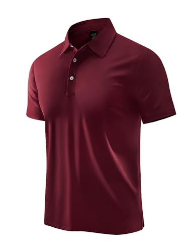 Image of MIER Polo Shirts for Men Short Sleeve Dry Fit Performance Golf Tennis Active Collared Shirts, UPF 50+ Sun Protection