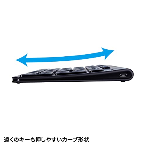 サンワサプライ(Sanwa Supply) キーボード ワイヤレス USB Type-C接続 充電式 スリム ブラック SKB-WL31CBK の商品画像 1