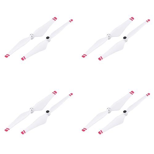Image of 4 pair Drone blade self-tightening paddle is suitable for DJI Genie 2 /3 /3S /SE (White with red border)