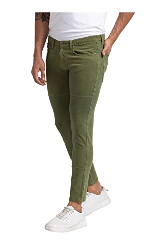 Image of Spykar Men's Mid Rise Slim Trousers
