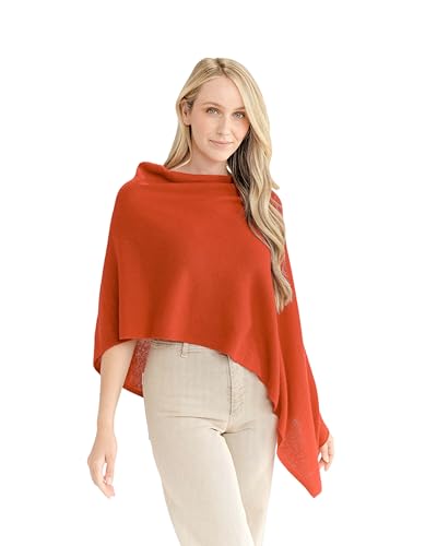 Image of CLAUDIA NICHOLE Womens 100% Cashmere Dress Topper - Cashmere Poncho Wrap