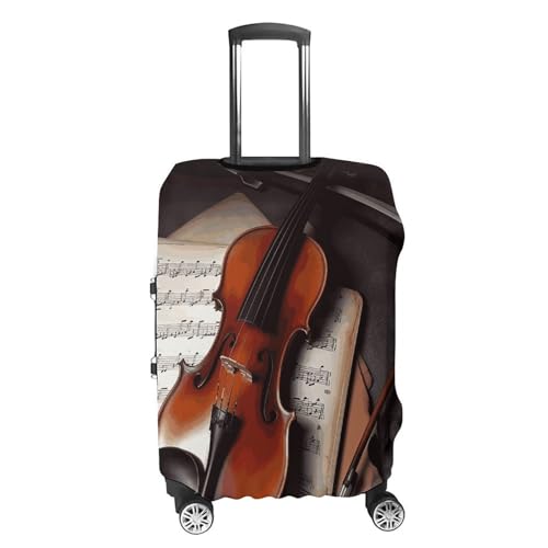 Carry on Luggage Cover Violin Sheet Music Suitcase Covers for Luggages Tsa Approved Travel Luggage Sleeve Protector Elastic Suitcase Protector Anti-Scratch Washable Fits 19-30 Inch Case -S4