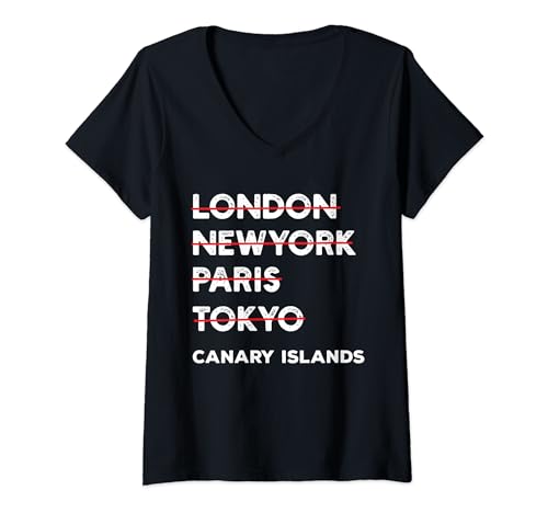 Mujer Orgulloso de mi Canary Islands Camiseta Cuello V