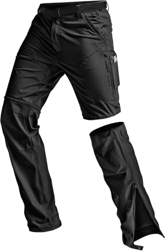 Image of CQR Men's Convertible Cargo Tactical Pants, Water Resistant Outdoor Hiking Pants, Zip Off Lightweight Stretch Work Pants