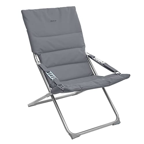 Hespéride - Fauteuil Relax de Jardin Milos Ardoise Anti-Rouille Confortable Matelassé Inclinable,...