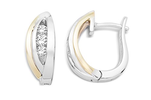 Preisvergleich Produktbild Miore Damen-Creolen 9 Karat Gelbgold / 925 Silber Zirkonia MH9051SE