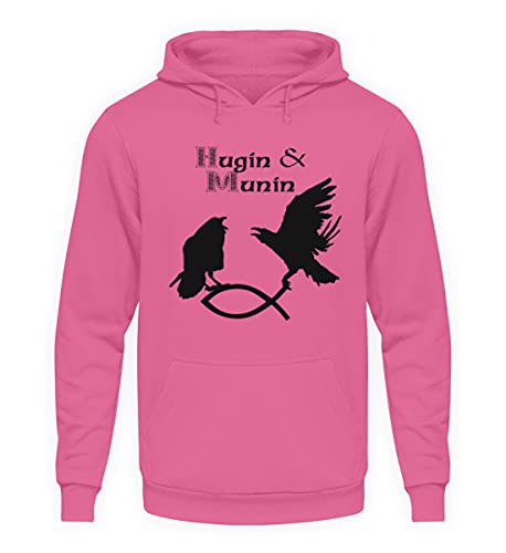 Pull à capuche anti-frissons sweat rose unisexe Hugin & Munin confortable taille M
