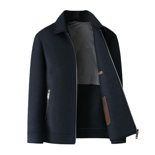 Veste d'affaires automne-hiver homme laine revers zippée manteau