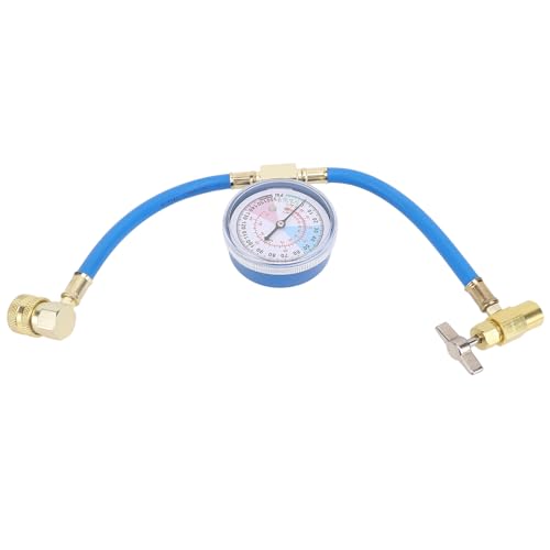 Kit de manguera para recarga de aire acondicionado AC con manómetro, válvula dispensadora de lata de 1/2 pulgada y acoplador rápido R134A para sistema de refrigeración de automóvil miniatura 3