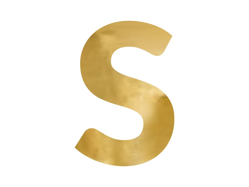 PartyDeco Gold Alphabet Spiegel Braut und Bräutigam Initialen Hipsu Acryl Buchstaben Zeichen Symbol"S" Backdrop Hochzeit Backdrop Hochzeit Hanging Wall Floral Inschrift Spiegel