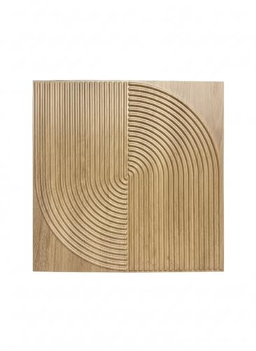 Image of Aura 3D Wooden PVC Wall Panel,Fluted Groove & Circular Texture Design,Waterproof Wall Cladding Sheet for Home Decor,Living Room, Bedroom,Office Wall Panels (50x50 cm) (Cover Area 2.7 Feet)