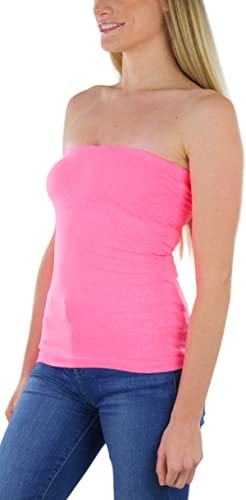 Image of ToBeInStyle Women's Cotton-Spandex Blend Stretchy Tube Top