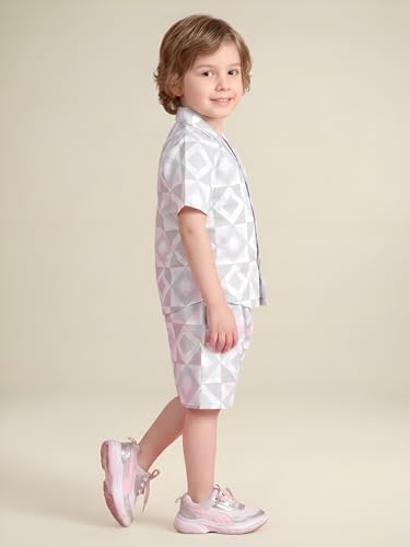 Image of POLKA TOTS 100% Cotton Co-Ord Set for Boys | Half Sleeve Shirt & Shorts Beach Outfit for Kids | Ultra-soft & Breathable Summer Clothes for Toddler & Baby Boy | Casual Dress & Printed Nightwear Set