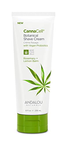 Andalou Naturals Cannacell Rosemary + Lemon balm shave cream, 8 Ounce