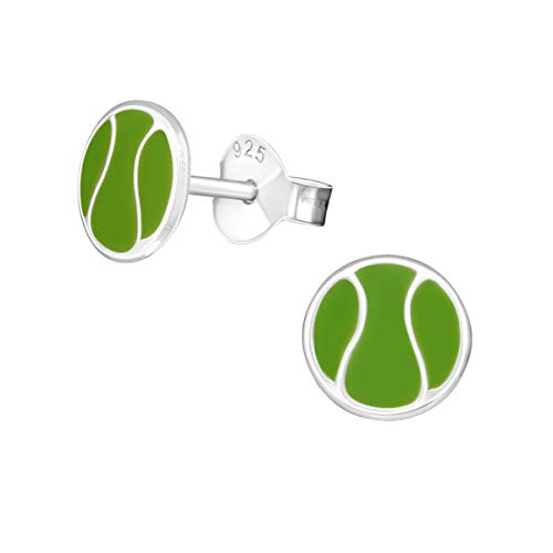PTN Tennis Ball Studs Earrings Small Sterling Silver Sport Tennis Player Team Gift (E21839)