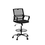 HOMEFLA Mid-Back Mesh Drafting Chair - Tall Office Chair with Armrest Standing Desk Chair Counter...