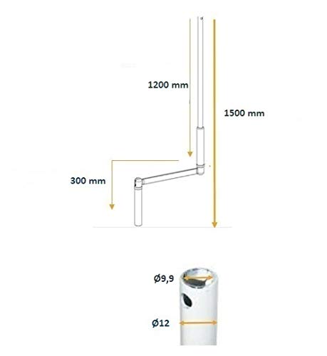 MANIVELLE COMPLETE Ø12 LG1500 TRADI-MONO-BLOC (MARRON)