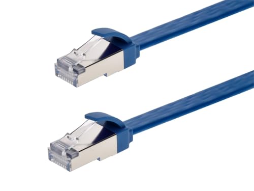 Cable Patch Ethernet Monoprice Cat6A Flat Azul 0.5ft miniatura 1