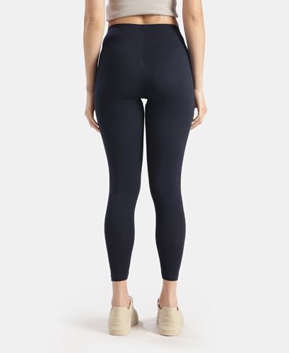 Image of Jockey AW87 Women's Super Combed Cotton Elastane Stretch High Rise Leggings with Ultrasoft Waistband