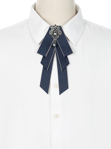 Image of Women's Ribbon Brooch Necktie Rhinestone Bow Ties for Elegant Chic