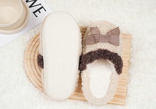 Niction Bow Slippers for Women Soft Indoor and Outdoor Ladies Slippers Comfortable Memory Foam House Shoes Slip on fluffy Slippers4